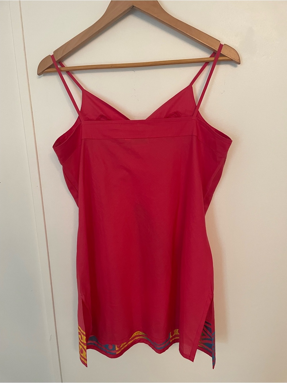 VTG Peppertree Pink Spaghetti Strap Tunic Top/Dress W/ Geometric Pattern Sz L - Picture 5 of 9